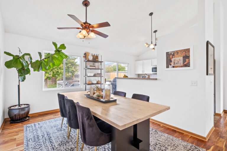 Dining room and kitchen