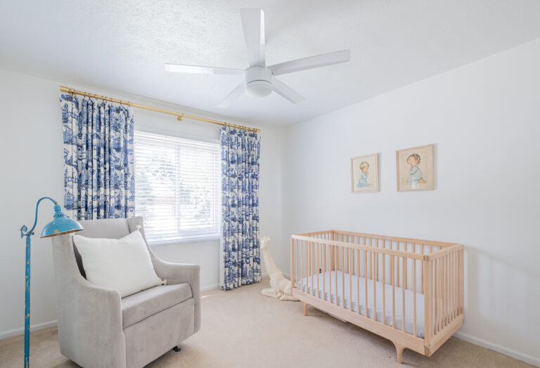 Clean children's bedroom with natural light